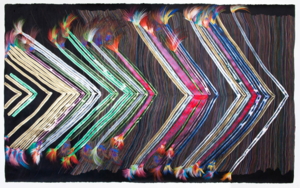 MAGIC CARPET RIGHT LOVE, ACRYL UND FARBSTIFTE, 210 X 350 CM